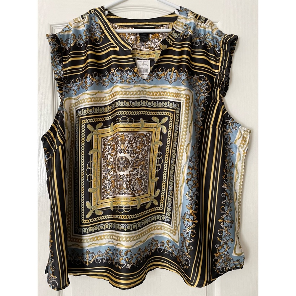 NWT Ashley Stewart Sleeveless Satiny Blouse